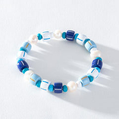 Freshwater Pearl & Colourful Enamel Stacking Bracelet Collection