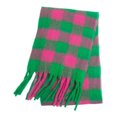 Charlie Checker Winter Scarf - pink and green