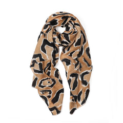 Uma Animal Print in Tan Autumn/Winter Scarf