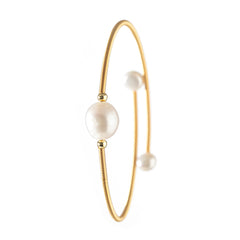 Freshwater Pearl Stainless Steal Cuff Bracelets