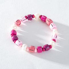 Freshwater Pearl & Colourful Enamel Stacking Bracelet Collection