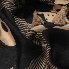 Vera Floral in Black and Tan Autumn/Winter Scarf