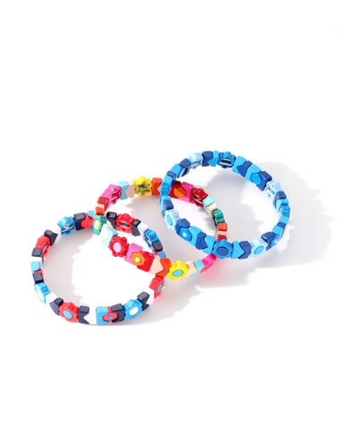 Colourful Enamel Stacking Bracelet Collection in Gold & Silver