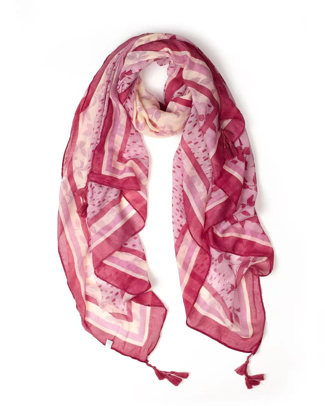 Erin Pink & Red Floral Lightweight Scarf