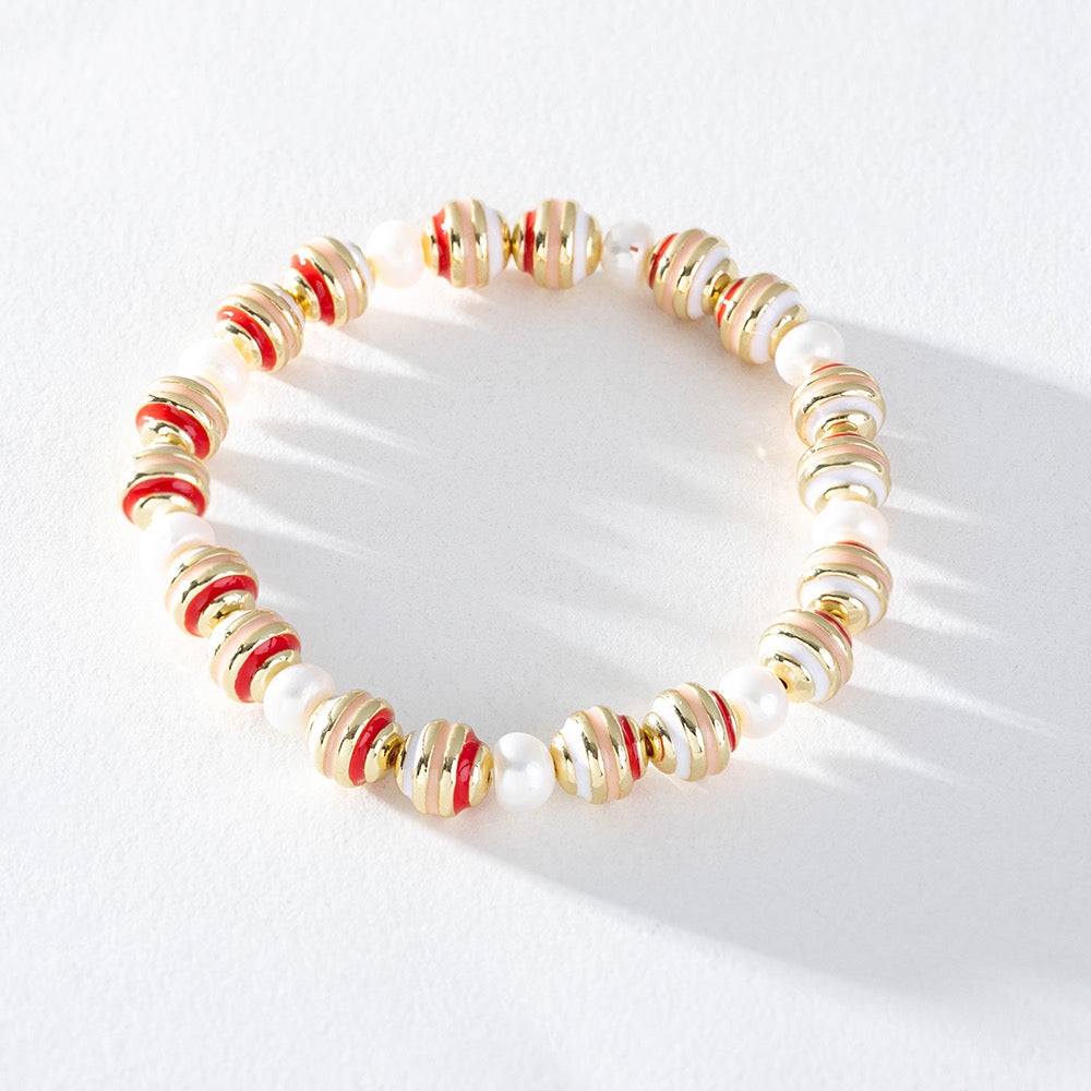 Freshwater Pearl & Enamel Stacking Bracelet Collection