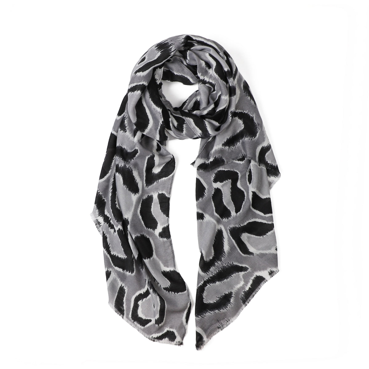 Uma Animal Print in Grey Autumn/Winter Scarf