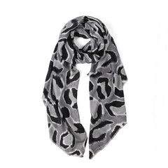 Uma Animal Print in Grey Autumn/Winter Scarf