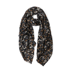 Cally Floral in Black Autumn/Winter Scarf