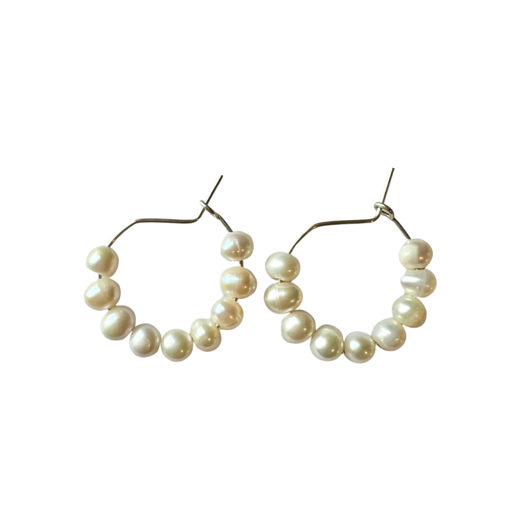 Lizzie (sterling silver & gold plated sterling silver freshwater pearl) Earrings