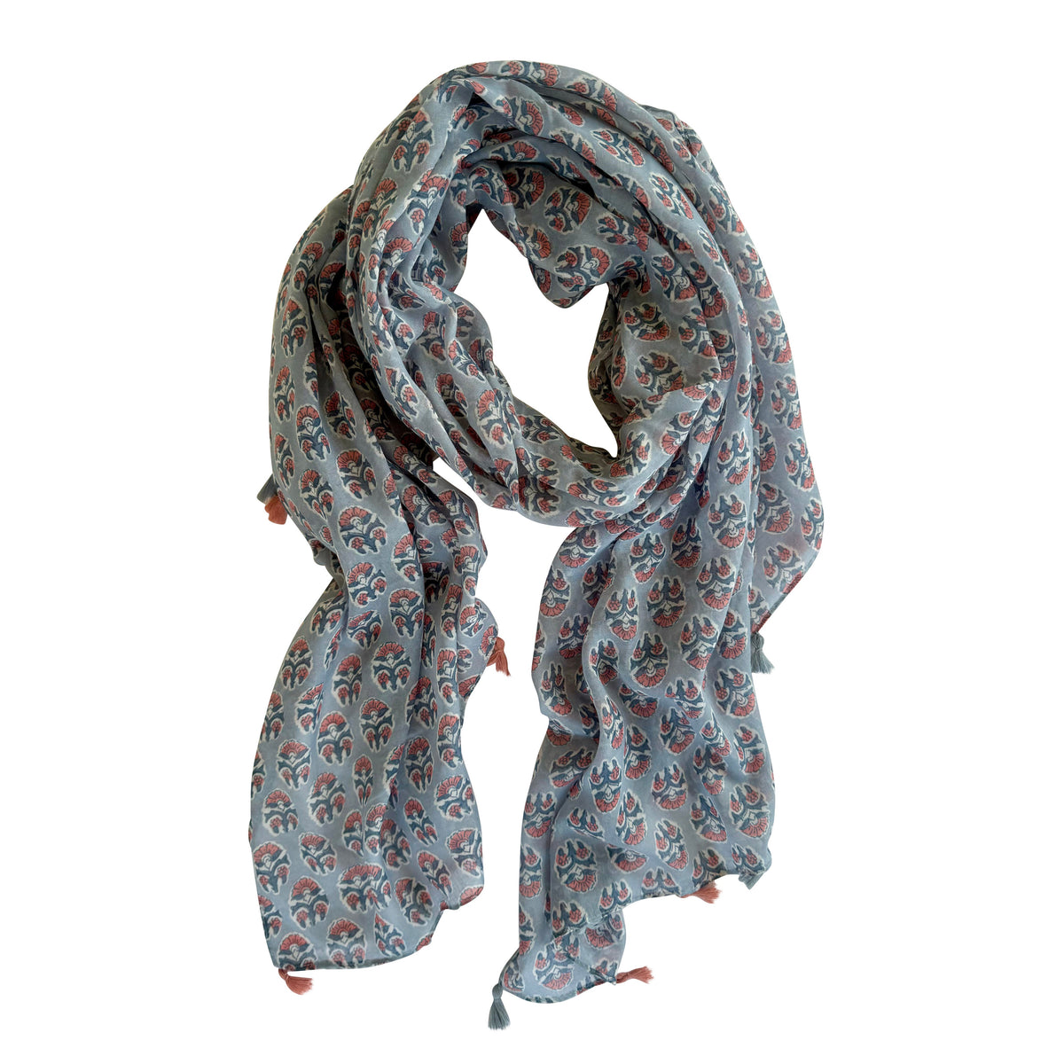 Olivia Floral in Grey Lightweight Scarf