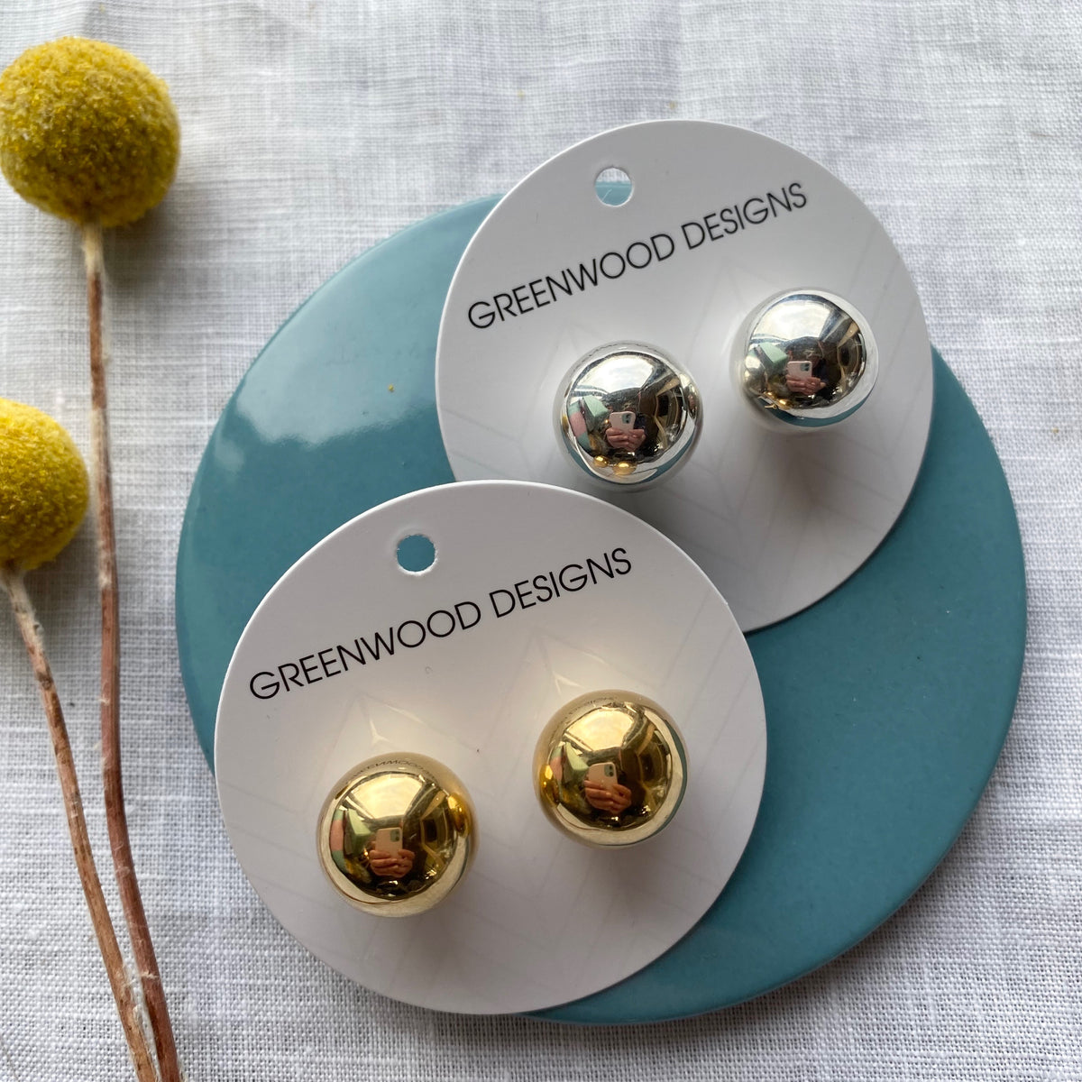 Sterling Silver/Gold Ball Earring’s 031